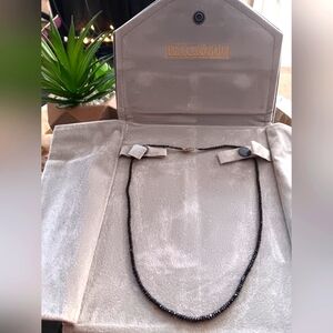 Black Diamond & 18k White Gold Necklace EUC